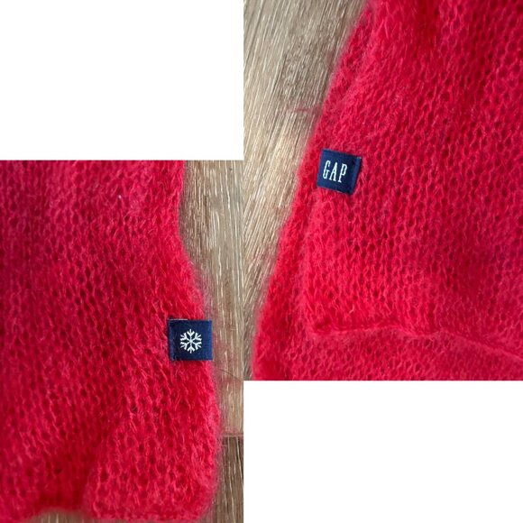 GAP Cherry Bright Red Mohair Scarf - Picture 3 of 3